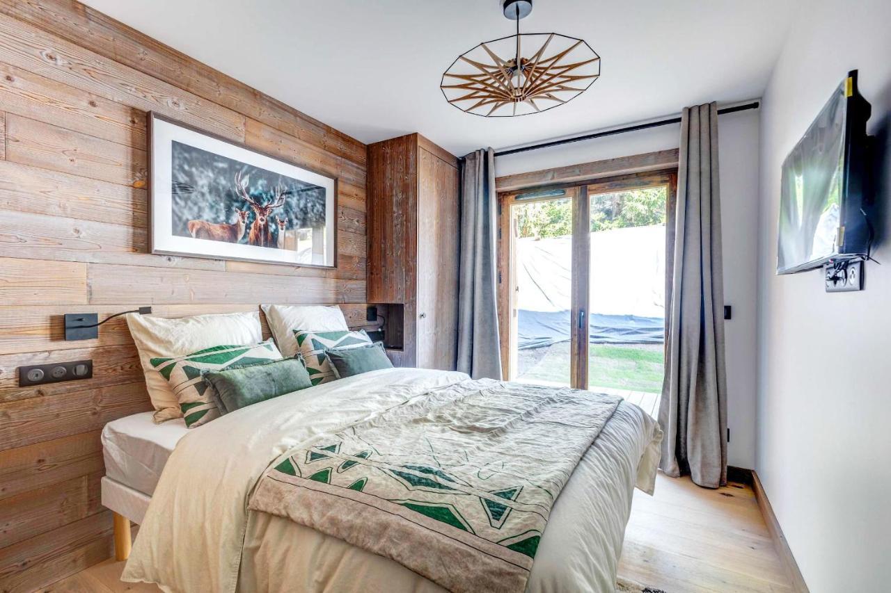 4-Room Apartment With Garden, Gym And Shared Spa Megeve Exterior photo